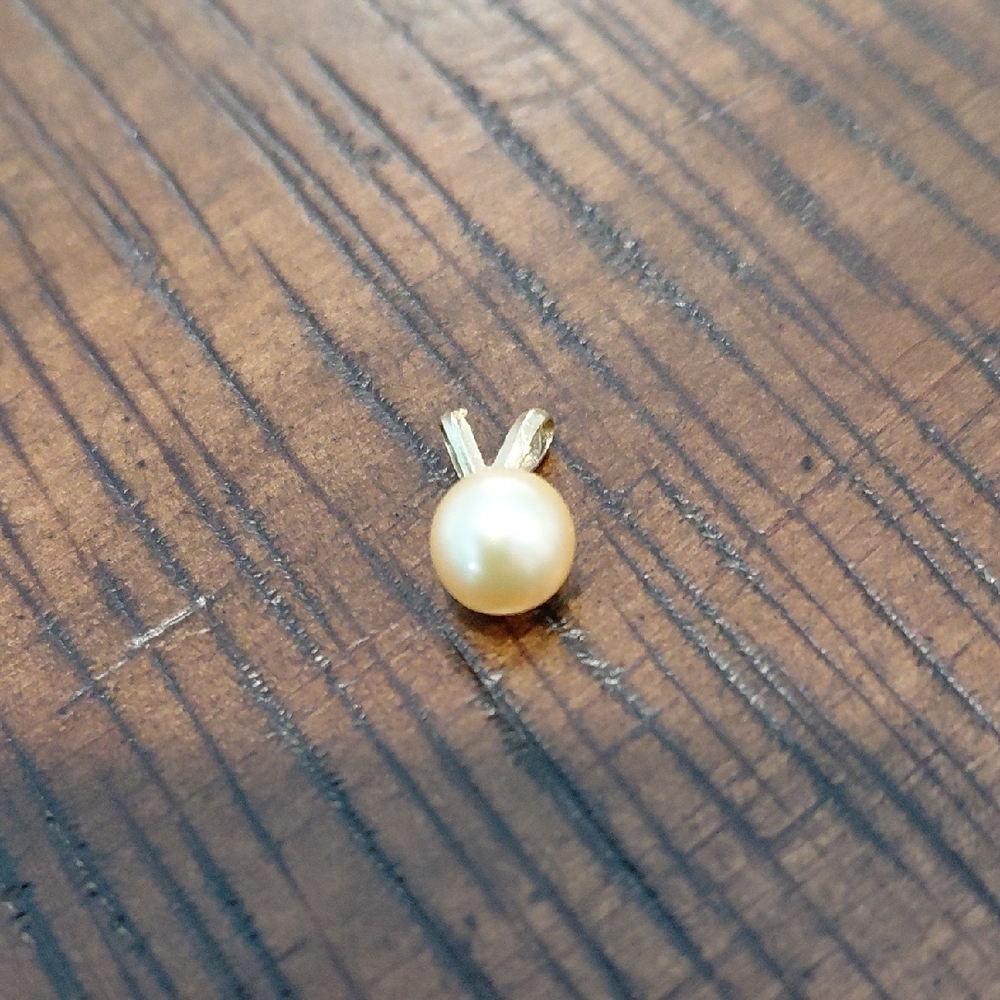 Gold Pearl Bunny Stud Earring Charm